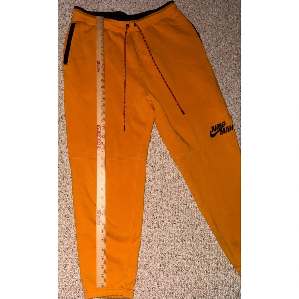 Jordan Jumpman Mens XL Orange Fleece Jogger Sweatpants Elastic Waist Drawstring